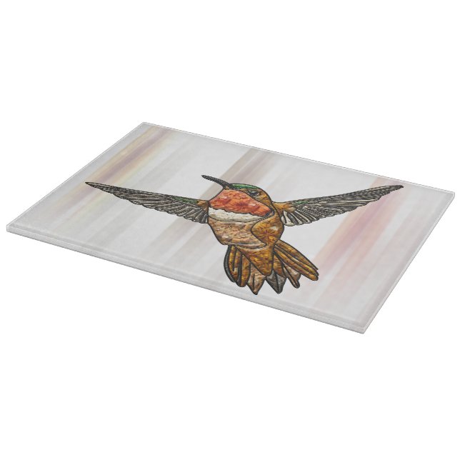 Tabla De Cortar Colibrí Rufo (Borde)