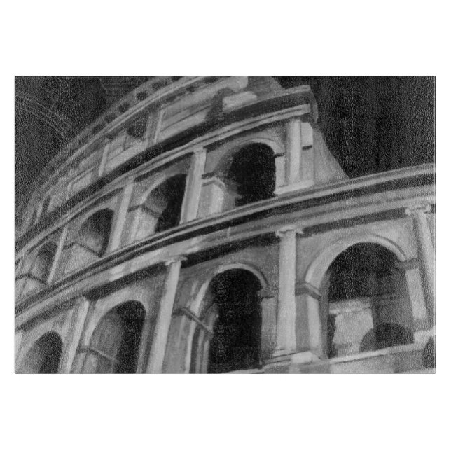 Tabla De Cortar Coliseo romano con dibujos arquitectónicos (Anverso)
