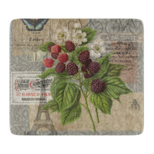 Tabla De Cortar Collage de Arte de Ephemera Francés de Moras Vinta