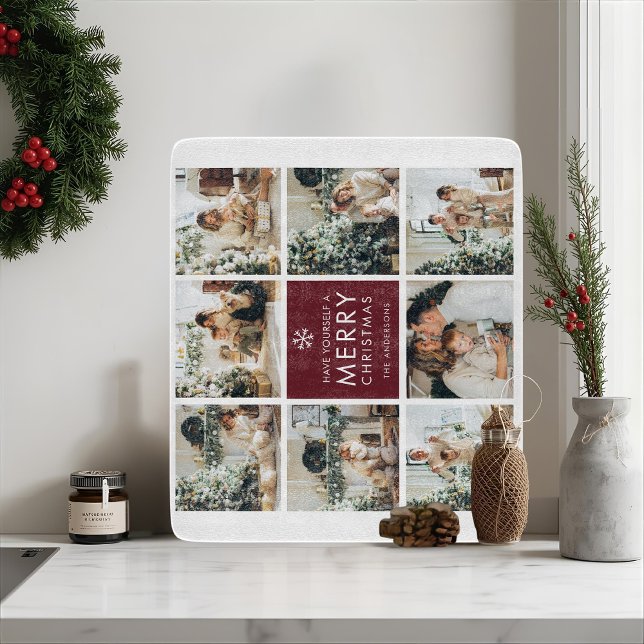 Tabla De Cortar Collage de fotos personalizadas de Navidad (Subido por el creador)
