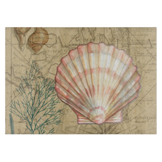 Tabla De Cortar Collage de mapas costeros (Anverso)