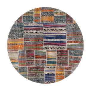 Tabla De Cortar Collage de mosaico: patrón de tejido mixto.