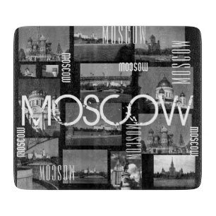 Tabla De Cortar Collage de paisajes urbanos de la arquitectura rus