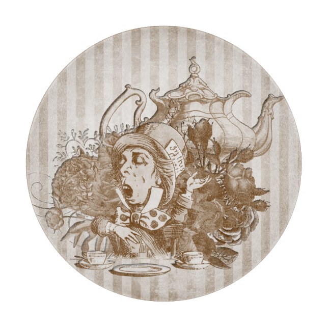 Tabla De Cortar Collage de Wonderland Mad Hatter (Anverso)