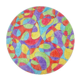 Tabla De Cortar Color del arcoiris Mano Dibujo Patrón de Doodle de