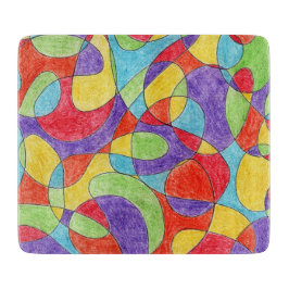 Tabla De Cortar Color del arcoiris Mano Dibujo Patrón de Doodle de