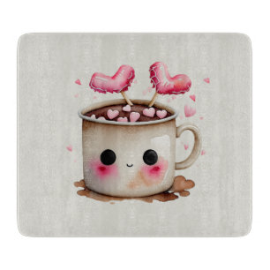 Tabla De Cortar Color rosa y crema suave chocolate caliente