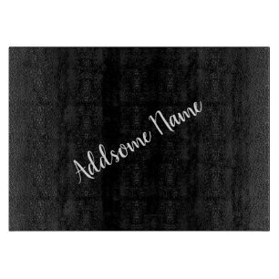 Tabla De Cortar Color sólido moderno básico negro monogramado