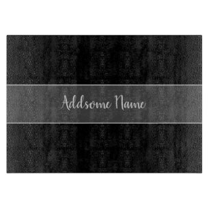 Tabla De Cortar Color sólido moderno básico negro monogramado