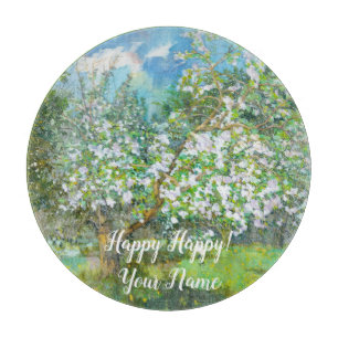 Tabla De Cortar Colores acuáticos de pintura al jardín floreciente