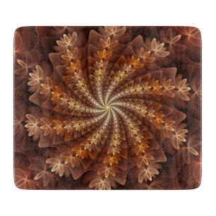 Tabla De Cortar Colores Cálidos, Patrón de Arte Fractal Moderno Al