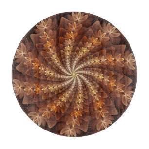 Tabla De Cortar Colores Cálidos, Patrón de Arte Fractal Moderno Al