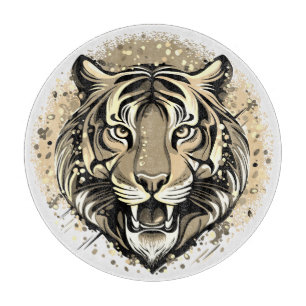 Tabla De Cortar Colores de arcoíris de cabeza de tigre pintan manc