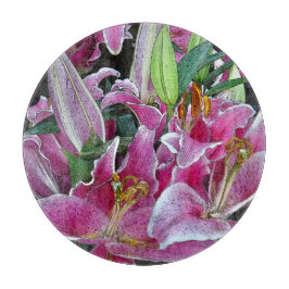 TABLA DE CORTAR COLORES FLORALES/LAVENDEROS-ROSA, ROSA Y VERDE/DAI