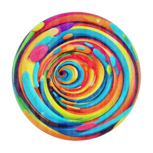 Tabla De Cortar Colores Giratorios en Túnel Psicodélico