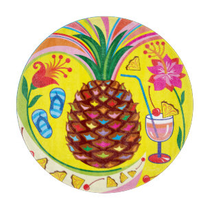 Tabla De Cortar Colores Veraniegos de Piña Fresca