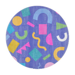 Tabla De Cortar Colorful Abstract Geometric Memphis Style Pattern