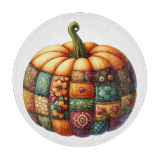 TABLA DE CORTAR COLORFUL EMBROIDERY LOOK FALL PUMPKIN