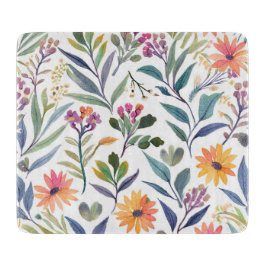 Tabla De Cortar Colorful Wildflowers | Beautiful Floral Watercolor