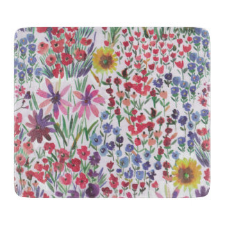 Tabla De Cortar Colorida acuarela Floral botánica Boho Garden