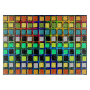 Tabla De Cortar Colorida cuadrícula cubierta por Shirley Taylor