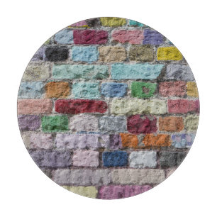 Tabla De Cortar Colorida textura de pared de ladrillo pintado