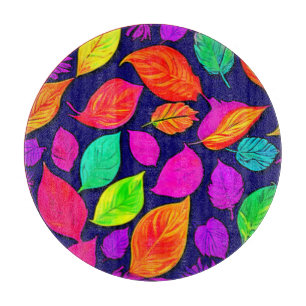 Tabla De Cortar Coloridas hojas de otoño Pintura
