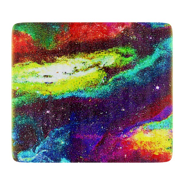 Tabla De Cortar Colorido arte Universo. Comprar ahora (Anverso)