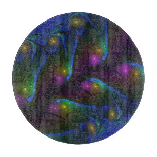 Tabla De Cortar Colorido Luminoso Abstracto Moderno Trippy Fractal