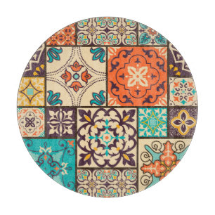 Tabla De Cortar Colorido mosaico islámico: mosaico vintage.