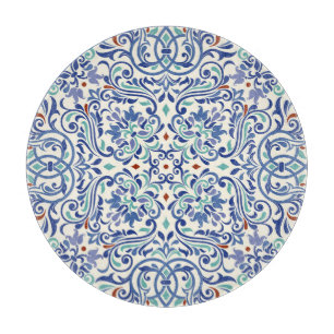 Tabla De Cortar Colorido Turco: Elegancia De Azulejos Sin Fin.