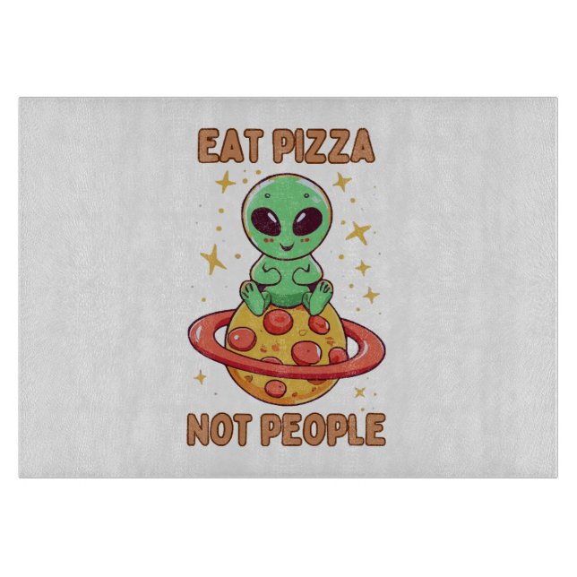 Tabla De Cortar Come pizza no personas (Anverso)