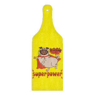 Tabla De Cortar Comer es mi sobrenombre rojo cloak pug estilo cómi