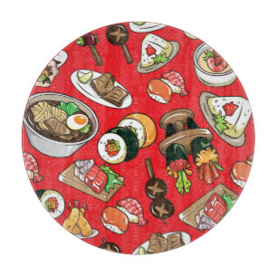 Tabla De Cortar Comida japonesa: Patrón cultural sin foco