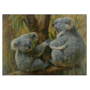 Tabla De Cortar Compañeros Koala - Par de vida salvaje realista