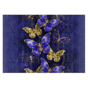 Tabla De Cortar Composición con mariposas de zafiro