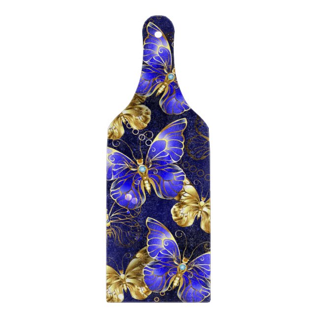 Tabla De Cortar Composición con mariposas de zafiro (Anverso)