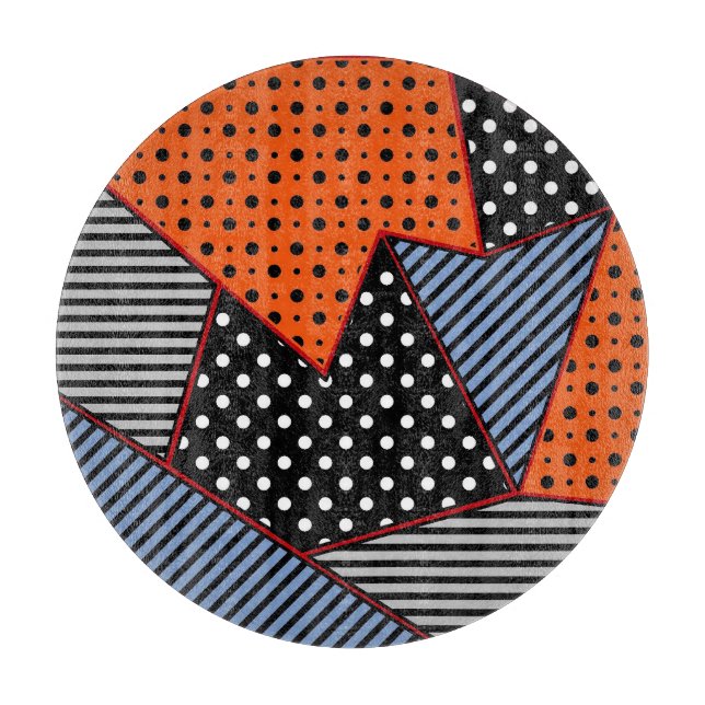 Tabla De Cortar Composición geométrica abstracta: Patter azul Nara (Anverso)