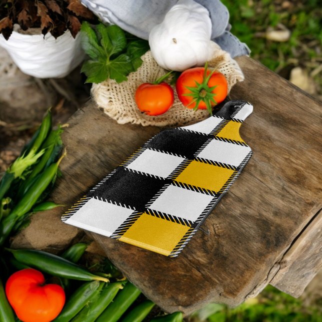 Tabla De Cortar Comprobación de la placa negra y amarilla ( Chopping Board)