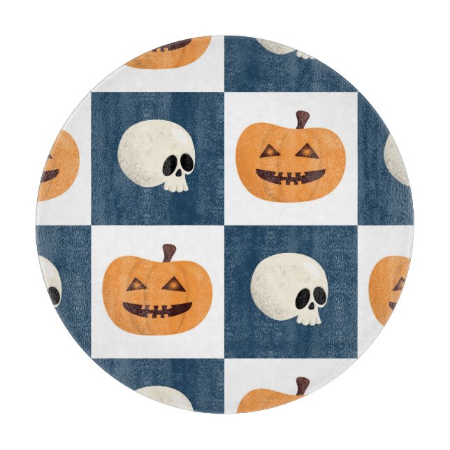 Tabla De Cortar Comprobaciones de calaveras y calabazas (Anverso)