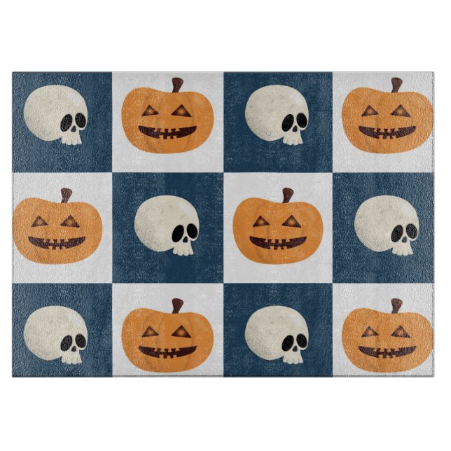 Tabla De Cortar Comprobaciones de calaveras y calabazas (Anverso)