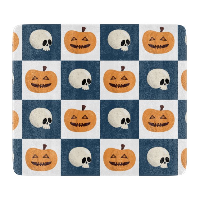 Tabla De Cortar Comprobaciones de calaveras y calabazas (Anverso)