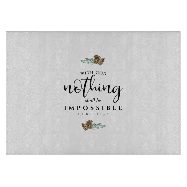 Tabla De Cortar Con Dios, nada será imposible (Anverso)