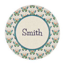 Tabla De Cortar Con mariposa de texto