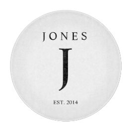 Tabla de cortar con monograma de la inicial de la