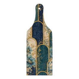 Tabla de cortar con patrón de arco marroquí dorado