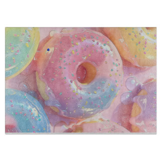 Tabla de cortar con patrón de donas glaseadas past
