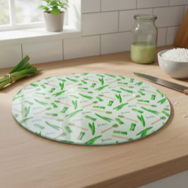 Tabla de cortar con patrón de hoja de pandán