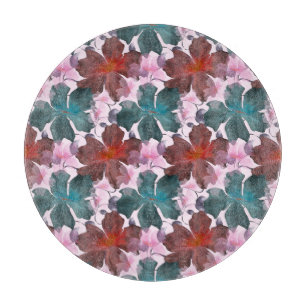 Tabla de cortar con patrón floral tropical sin cos