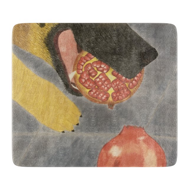 Tabla de cortar con perro y granada (Anverso)